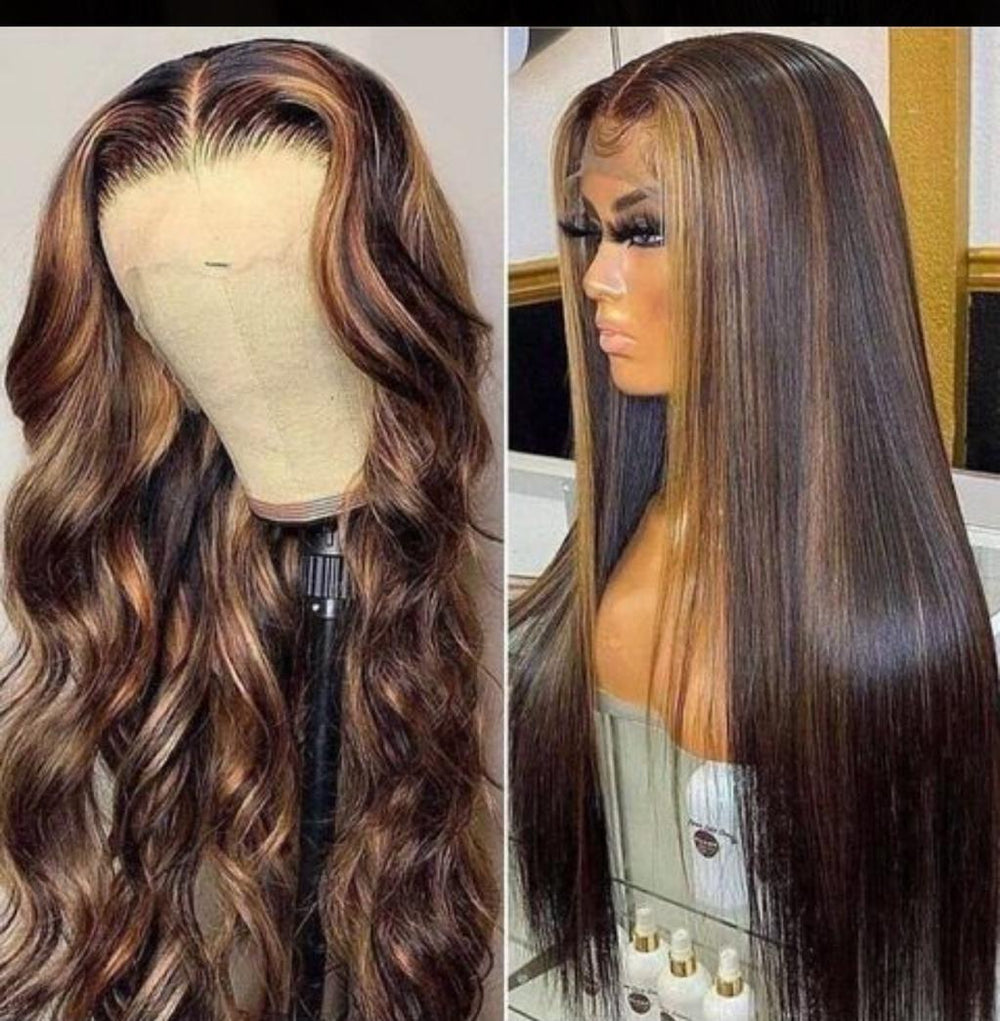 NATURE BROWN WIG (wavy, straight, curly)